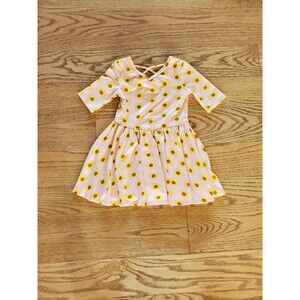 Dot Dot Smile Sunflower Cross Back Short Sleeve Dress GUC 12-24M